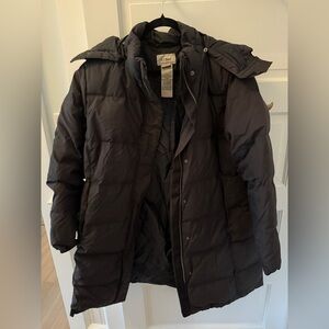 L.L. Bean Black Puffer Winter Coat with Hood